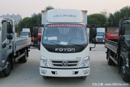 福田 奥铃捷运 88马力 3.655米单排厢式载货车(气刹)