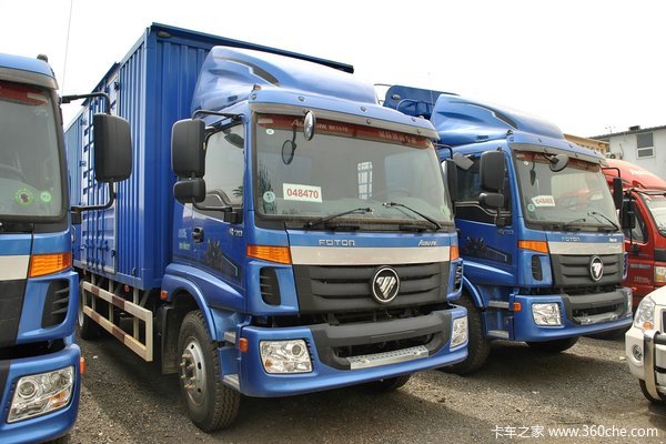 福田 欧马可5系中卡 标载版 170马力 4X2 7.8米排半厢式载货车(BJ5169XXY-F1)