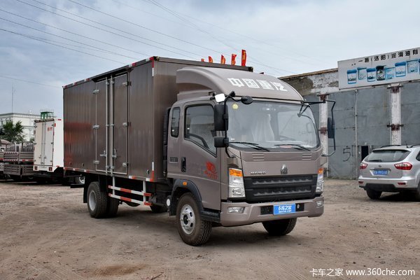 中国重汽HOWO 统帅 物流版 180马力 5.75米排半厢式载货车(ZZ5167XXYG451CE1)