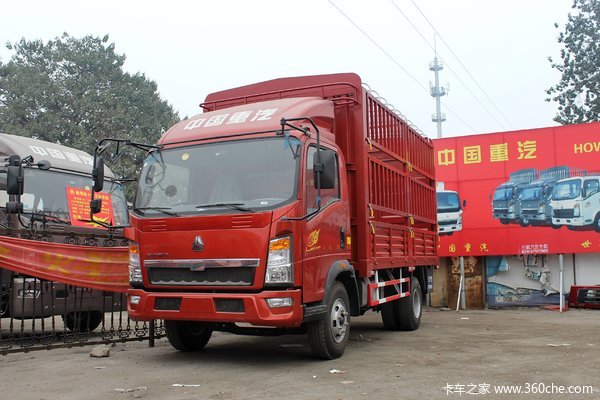 中国重汽HOWO 统帅 重载版 154马力 3.85米排半仓栅式轻卡(ZZ5047CCYF341CE143)