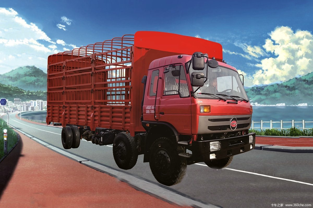 一拖重卡 240马力 6X4 9.6米仓栅式载货车