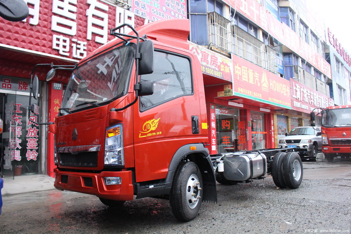 中国重汽HOWO 悍将 95马力 4.15米单排厢式轻卡底盘