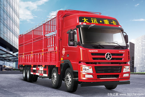 大运 新N8E 轻量化 375马力 8X4 9.6米仓栅式载货车(CGC5310CCYD5EDHF)