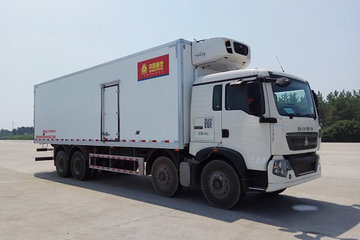 中国重汽 HOWO T5G 340马力 8X4 9.4米冷藏车(绿叶牌)(JYJ5317XLCE)