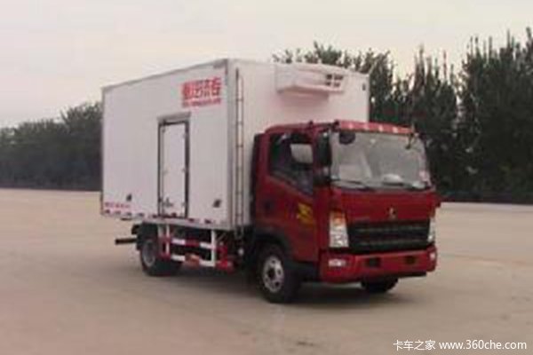 中国重汽HOWO 统帅 物流版 141马力 4X2 4米冷藏车(ZZ5047XLCF341CE145)