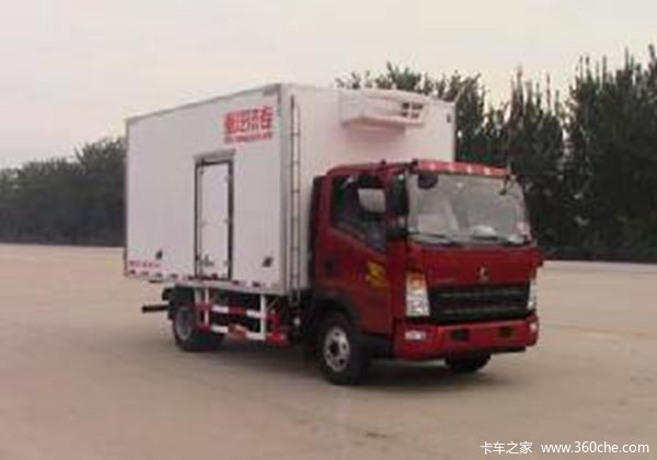 中国重汽HOWO 统帅 物流版 141马力 4X2 4米冷藏车