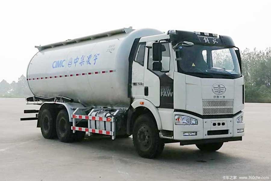 一汽解放 J6M 280马力 6X4 低密度粉粒物料运输车(凌宇牌)