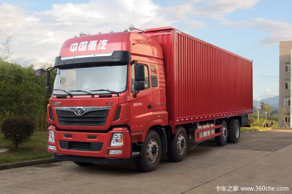 中国重汽 豪曼H5重卡 340马力 8X2 9.6米厢式载货车(ZZ5318XXYKM0EK0)
