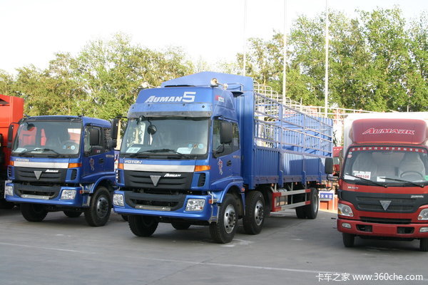 福田 欧曼ETX 5系重卡 180马力 6X2 8.6米仓栅式载货车(BJ5242VMPHH-S)