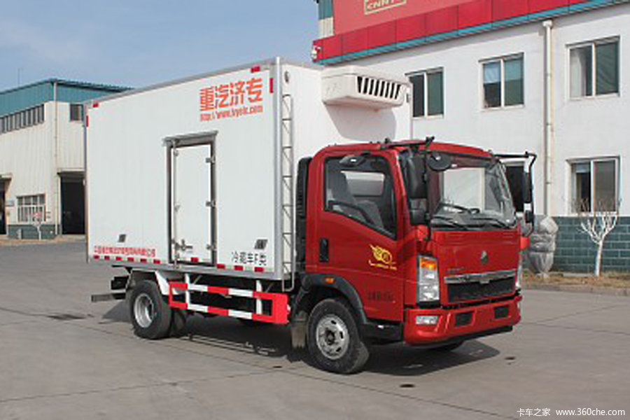 中国重汽HOWO 悍将 170马力 4X2 4米冷藏车(绿叶牌)