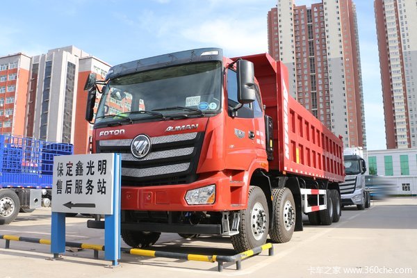 福田 欧曼新ETX 9系重卡 375马力 8X4 7.6米垃圾自卸车(BJ5313ZLJ-AH)