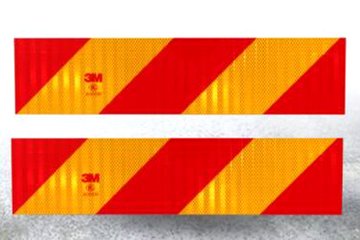 3M反光尾板 橙色斜纹反光贴 标志板警示车身贴