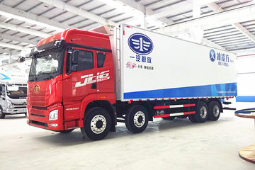 青岛解放 JH6重卡 400马力 8X4 9.4米冷藏车(冰凌方)