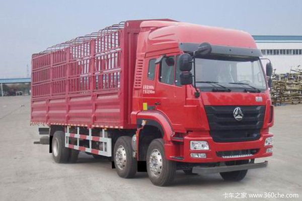 中国重汽 豪沃N7G重卡 410马力 8X4 9.65米仓栅式载货车(国六)(ZZ5317CCYV466JF1C)