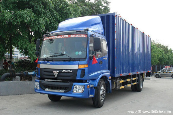 福田 欧曼ETX 3系中卡 平原重载型 190马力 4X2 7.55米厢式载货车(BJ5163XXY-AB)