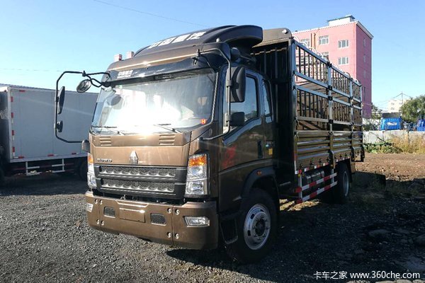 中国重汽HOWO 统帅 154马力 5.75米排半仓栅式载货车(ZZ5167CCYG451CE1)