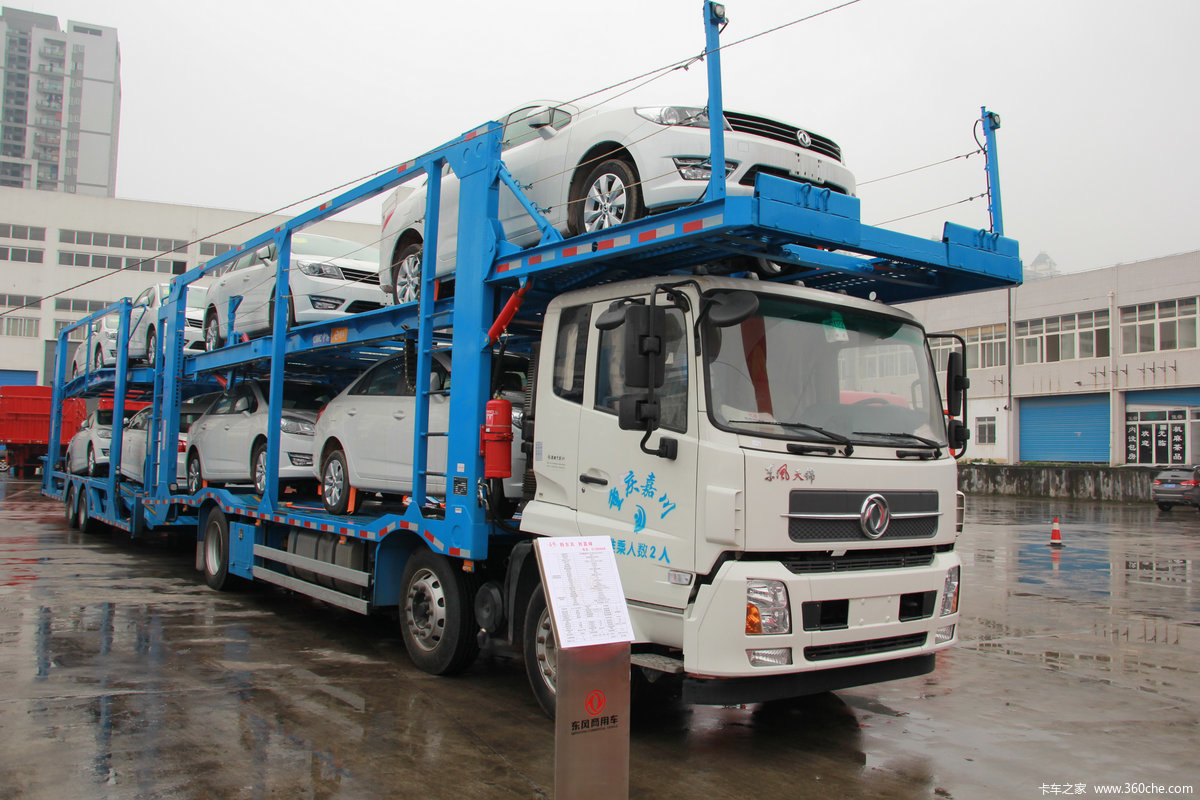 天锦 285马力 6x2 20米中置轴车辆运输车_实拍图片_769329_卡车之家