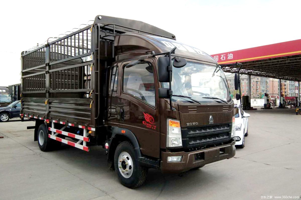 中国重汽HOWO 悍将 170马力 5.2米排半仓栅式载货车
