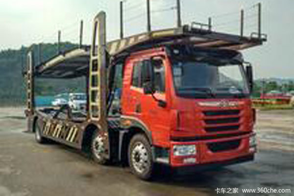 青岛解放 悍V 320马力 6X2 中置轴车辆运输车(鑫华驰牌)