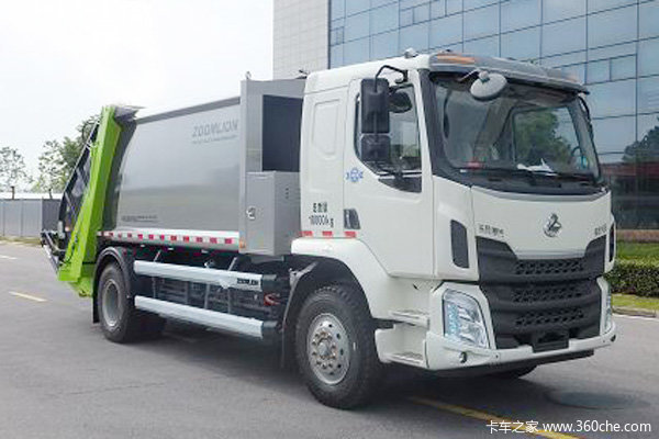 东风柳汽H5 18T 8.68米纯电动压缩式垃圾车(中联牌)(ZBH5180ZYSLZBEV)172.8kWh
