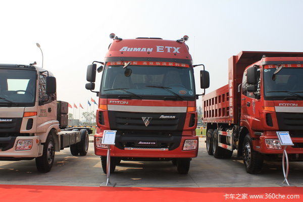 福田 欧曼ETX 5系重卡 270马力 8X4 9.5米仓栅式货车(BJ5312CCY-XB)