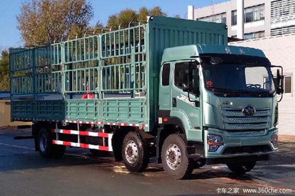 青岛解放 JK6重卡 250马力 6X2 9.8米仓栅式载货车