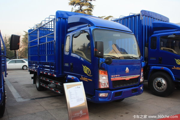 中国重汽HOWO 悍将 170马力 5.2米排半仓栅式载货车(ZZ5147CCYG421CE1)