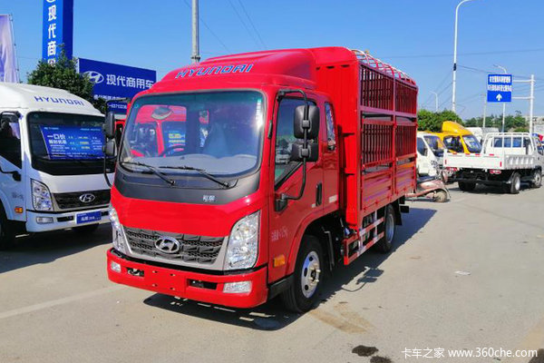 现代商用车 泓图300 143马力 3.85米排半仓栅式轻卡(CHM5040CCYZDB33V)