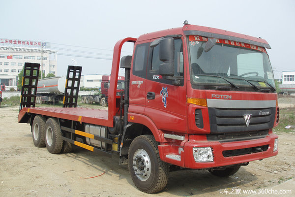 福田 欧曼 336马力 6x4 平板运输车(湖北合力-神狐牌)外观图_手机卡车