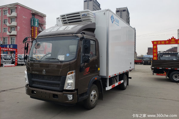 中国重汽HOWO 王系 190马力 4X2 5.09米冷藏车(国六)(ZZ5167XLCH4515F1)