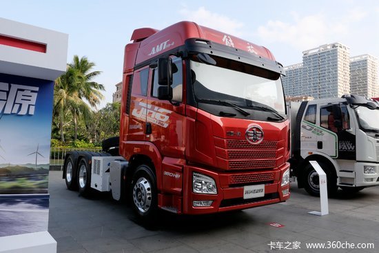 青岛解放jh6重卡卓越版380马力6x4混合动力牵引车国六ca4250p26k2t1e6