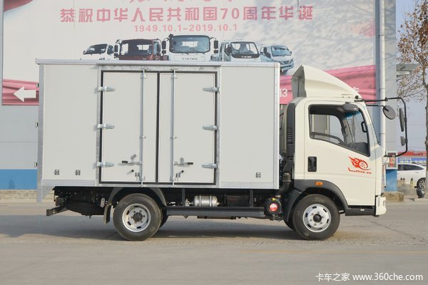 中国重汽HOWO 王系 110马力 3.65米单排厢式轻卡