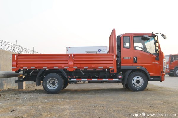 中国重汽HOWO 悍将 标载版 156马力 4.165米单排栏板轻卡(ZZ1087G3315E183)