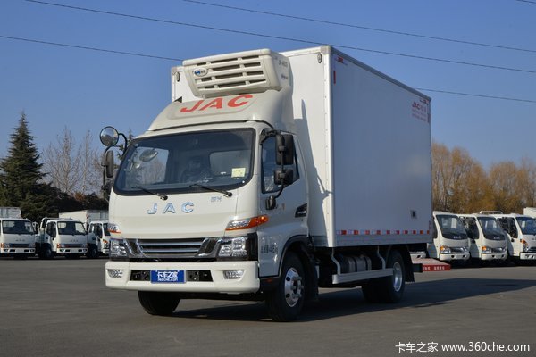 江淮 骏铃V6 冰博士 150马力 4X2 4.03米冷藏车(冷王RV580)(HFC5045XLCP32K4C7S)