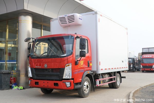 中国重汽HOWO 统帅 156马力 4X2 4米冷藏车(国六)(ZZ5047XLCH3315F145)