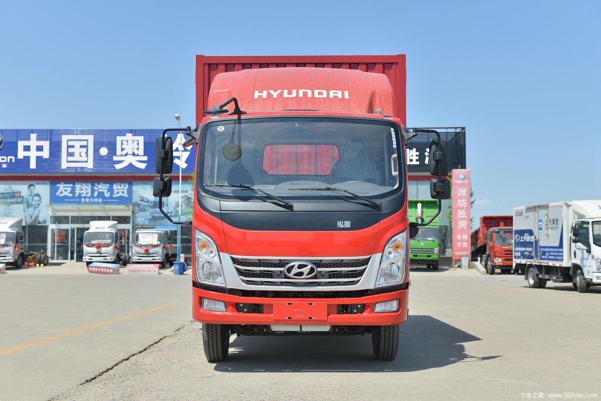 现代商用车 泓图300 150马力 4X2 4.165米单排厢式轻卡(万里扬6挡)