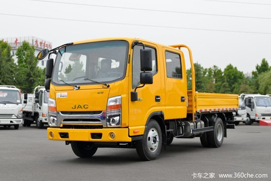 江淮帅铃q3130马力3145米双排栏板轻卡国六工程黄hfc1041r73k1c7s