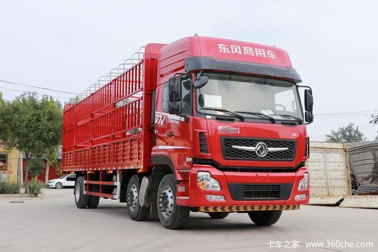东风新疆畅行d7v320马力6x277米仓栅式载货车高顶双卧国六dfv5257cc