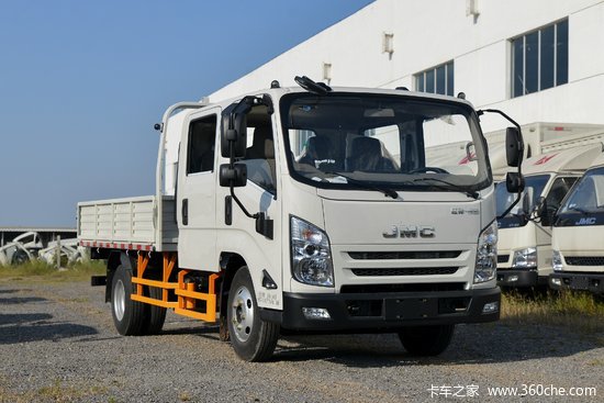 江铃凯运升级版中体122马力316米双排栏板轻卡气刹jx1043tsg26报价