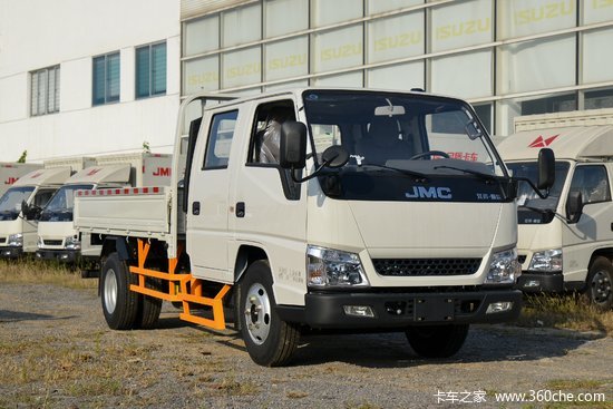 江铃顺达窄体122马力325米双排栏板轻卡国六jx1041tsg26