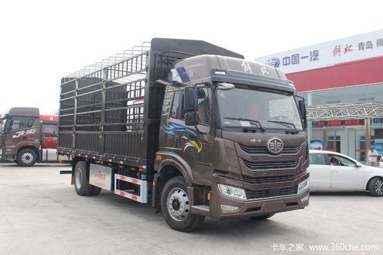 青岛解放龙vh20版250马力4x267米仓栅式载货车速比4444ca5180ccypk2l2