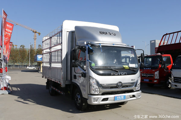 福田 奥铃新捷运 170马力 4.17米单排仓栅式轻卡(国六)(bj5048ccy-f3)