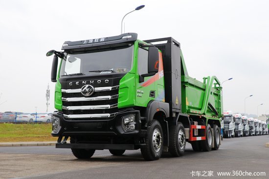 上汽红岩杰虎h6360马力8x458米纯电动渣土自卸车国六cq3317ev09256
