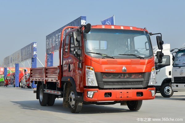 中国重汽HOWO 悍将 160马力 3.85米排半栏板轻卡(万里扬6档)(ZZ1117G3315F112)