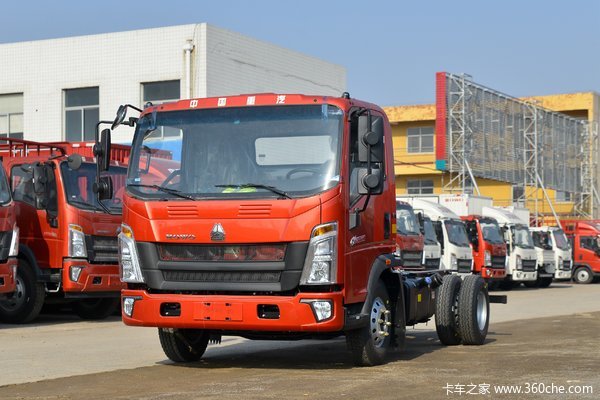 中国重汽HOWO 悍将 130马力 3.85米AMT自动档排半栏板轻卡(ZZ1047F3215F145)