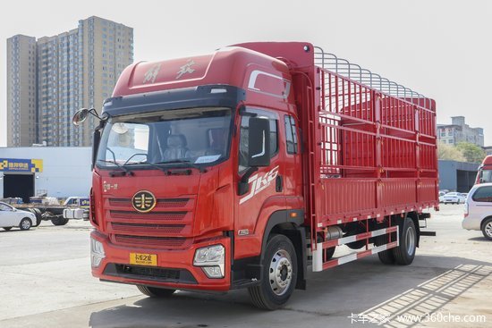 青岛解放jk6中卡260马力4x268米仓栅式载货车国六ca5180ccyp28k2l2e