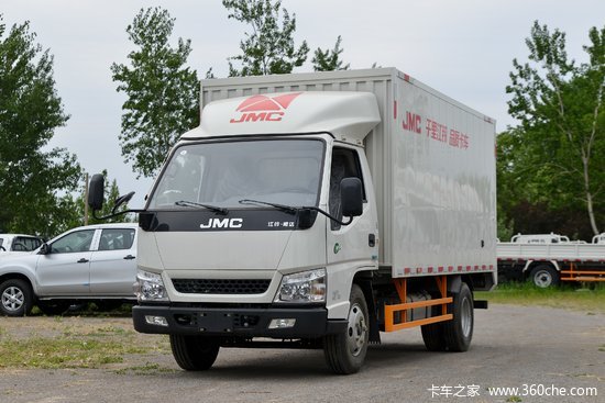江铃顺达窄体122马力421米单排厢式轻卡液刹国六jx5041xxytg26报价