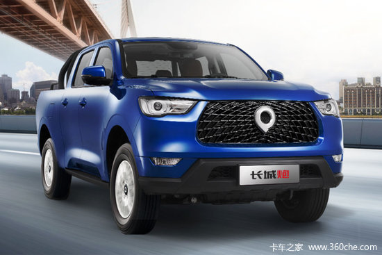 长城炮2021款商用版领航型20t汽油197马力自动四驱标箱双排拖挂皮卡