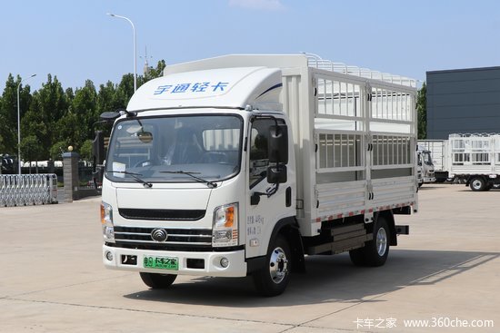 宇通轻卡 宽体 4.18米单排纯电动仓栅式轻卡(zkh5043ccybev2)100.