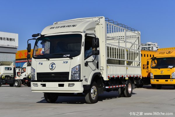 陕汽商用车 德龙G1 标载版 170马力 4.2米单排仓栅式载货车(SX5090CCYNP6331)